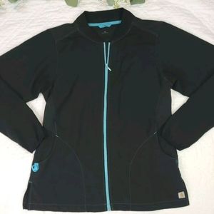 Carhartt Force Womens Black and Blue Full Zip Scrubs Jacket Size XL